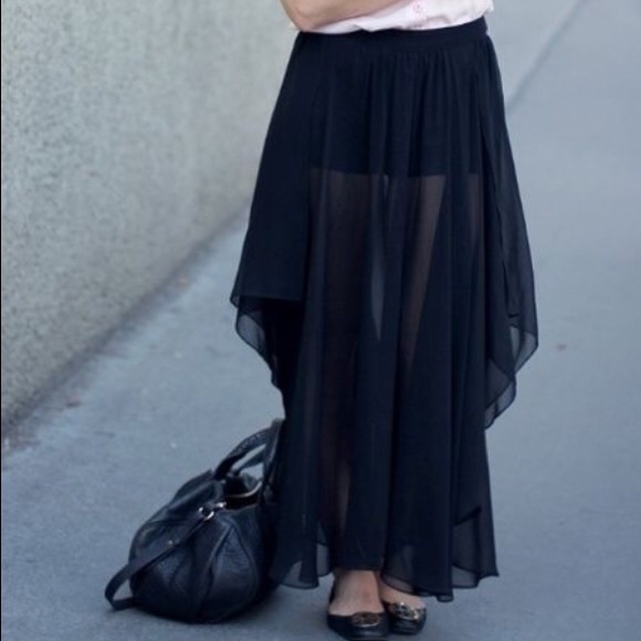 Zara -Chiffon Black Maxi. - Picture 1 of 2
